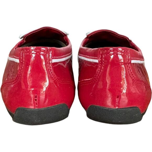 L.L.Bean Coastal Rain Skimmers Patent w/ Plaid Lining Ballet Flat Red 8.5M - Picture 6 of 9